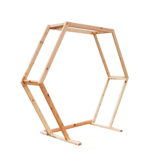 Arche de mariage hexagonale en bois - 233 x 225 cm - Arche de mariage