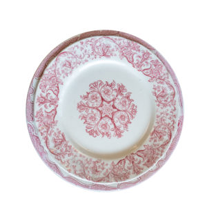 ensemble d'assiette vintage rose