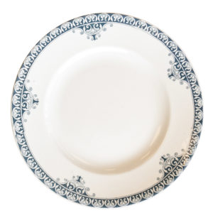 Grande assiette vintage bleu marine