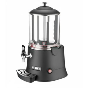 Location dijon de distributeur à chocolat professionnel noir 3 litres avec réservoir transparent, robinet et support, idéal pour boissons chaudes et fontaine à chocolat.